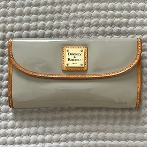 Dooney & Bourke Patent Leather Taupe and Tan Wallet